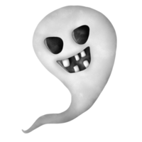 Happy Halloween, Halloween frightening ghost character. Trick or Treat with a creepy cartoon figure. png