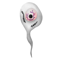 contento Halloween, Halloween spaventoso fantasma carattere. trucco o trattare con un' raccapricciante cartone animato figura. png