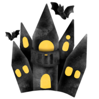 Halloween castle isolated with transparent background. The clip art of the castle. png