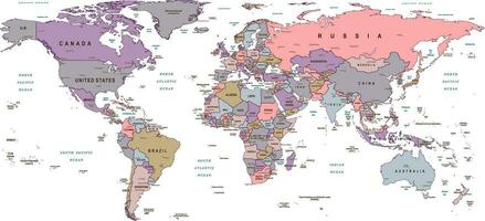 político mundo mapa Patterson proyección vector