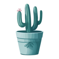 kaktus i en pott. ai generativ illustration i en platt stil png