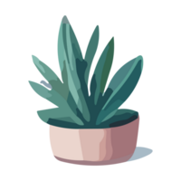 kaktus i en pott. ai generativ illustration i en platt stil png