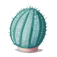 Cactus in a pot. AI Generative Illustration in a flat style png