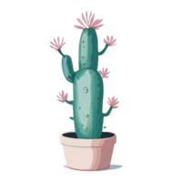 kaktus i en pott. ai generativ illustration i en platt stil png