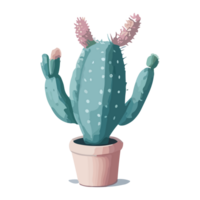 kaktus i en pott. ai generativ illustration i en platt stil png