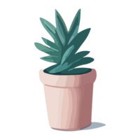 kaktus i en pott. ai generativ illustration i en platt stil png