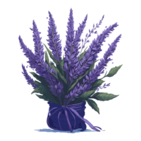 Lavender bouquet in a vase AI Generative illustration. png