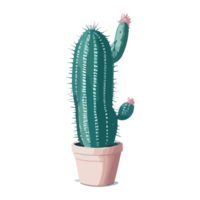 kaktus i en pott. ai generativ illustration i en platt stil png