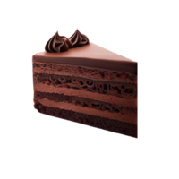 Chocolate cake slice isolated on transparent backgroun with empty space AI Generated png