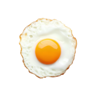 Fried egg isolated on transparent background. Top view AI Generated png