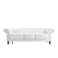 A luxurious leather Chesterfield sofa, on transparent background AI Generated png