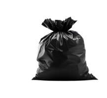 A Black garbage bag on transparent background with empty space around it AI Generated png