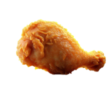 Golden brown fried chicken drumsticks isolated on white background with empty space around it AI Generated png