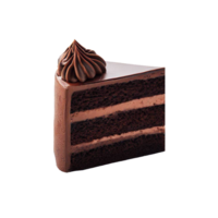 Chocolate cake slice isolated on transparent backgroun with empty space AI Generated png