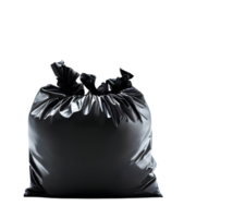 A Black garbage bag on transparent background with empty space around it AI Generated png