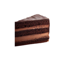 Chocolate cake slice isolated on transparent backgroun with empty space AI Generated png