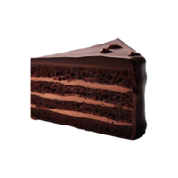 Chocolate cake slice isolated on transparent backgroun with empty space AI Generated png