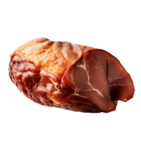 gerookt ham geïsoleerd Aan een transparant achtergrond ai gegenereerd png