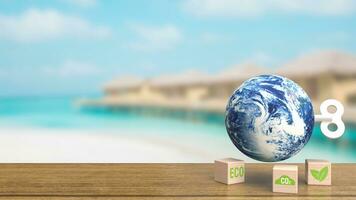 The world with wind up for ecological or ecosystem concept 3d rendering photo
