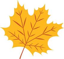 Yellow Autumn Leaf Element vector