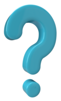 3d render question mark icon png