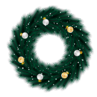 Christmas wreath design merry christmas door decoration element with christmas ball ribbon and snowflake and star png