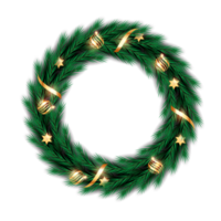 Christmas wreath design merry christmas door decoration element with christmas ball ribbon and snowflake and star png