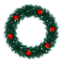 Christmas wreath design merry christmas door decoration element with christmas ball ribbon and snowflake and star png