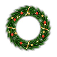 christmas wreath design merry christmas door decoration element with christmas ball ribbon and snowflake and star png