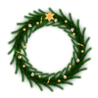 christmas wreath design merry christmas door decoration element with christmas ball ribbon and snowflake and star png