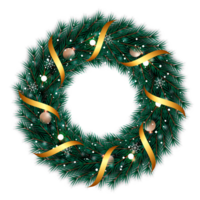 Kerstmis krans ontwerp vrolijk Kerstmis deur decoratie element met Kerstmis bal lint en sneeuwvlok en ster png