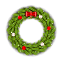 jul krans design glad jul dörr dekoration element med jul boll band och snöflinga och stjärna png