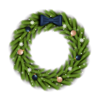 christmas wreath design merry christmas door decoration element with christmas ball ribbon and snowflake and star png