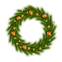 christmas wreath design merry christmas door decoration element with christmas ball ribbon and snowflake and star png