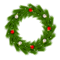 Kerstmis krans ontwerp vrolijk Kerstmis deur decoratie element met Kerstmis bal lint en sneeuwvlok en ster png