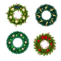 christmas wreath design merry christmas door decoration element with christmas ball ribbon and snowflake and star png