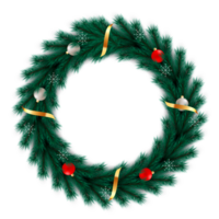 christmas wreath design merry christmas door decoration element with christmas ball ribbon and snowflake and star png