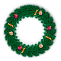 Kerstmis krans ontwerp vrolijk Kerstmis deur decoratie element met Kerstmis bal lint en sneeuwvlok en ster png