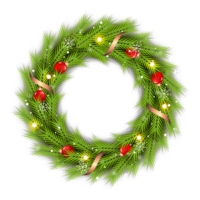 christmas wreath design merry christmas door decoration element with christmas ball ribbon and snowflake and star png