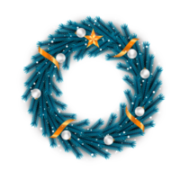 Kerstmis krans ontwerp vrolijk Kerstmis deur decoratie element met Kerstmis bal lint en sneeuwvlok en ster png