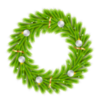 christmas wreath design merry christmas door decoration element with christmas ball ribbon and snowflake and star png