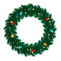 christmas wreath design merry christmas door decoration element with christmas ball ribbon and snowflake and star png