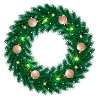 Weihnachten Kranz Design fröhlich Weihnachten Tür Dekoration Element mit Weihnachten Ball Band und Schneeflocke und Star png