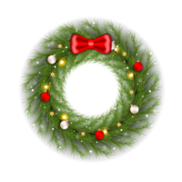 Weihnachten Kranz Design fröhlich Weihnachten Tür Dekoration Element mit Weihnachten Ball Band und Schneeflocke und Star png