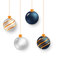 Natal bola decoração coleção realista estilo e diferente cor elegante Natal bolas e enfeites png
