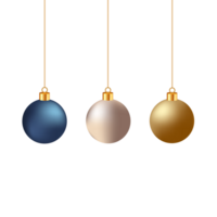 Natale palla decorazione collezione realistico stile e diverso colore elegante Natale palle e ornamenti png