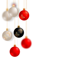 Natal bola decoração coleção realista estilo e diferente cor elegante Natal bolas e enfeites png