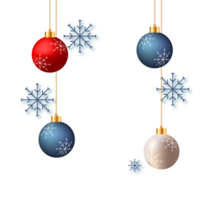 Natal bola decoração coleção realista estilo e diferente cor elegante Natal bolas e enfeites png