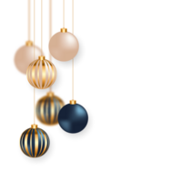 christmas ball decoration collection realistic style and different color elegant christmas balls and ornaments png