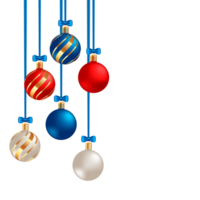 christmas ball decoration collection realistic style and different color elegant christmas balls and ornaments png